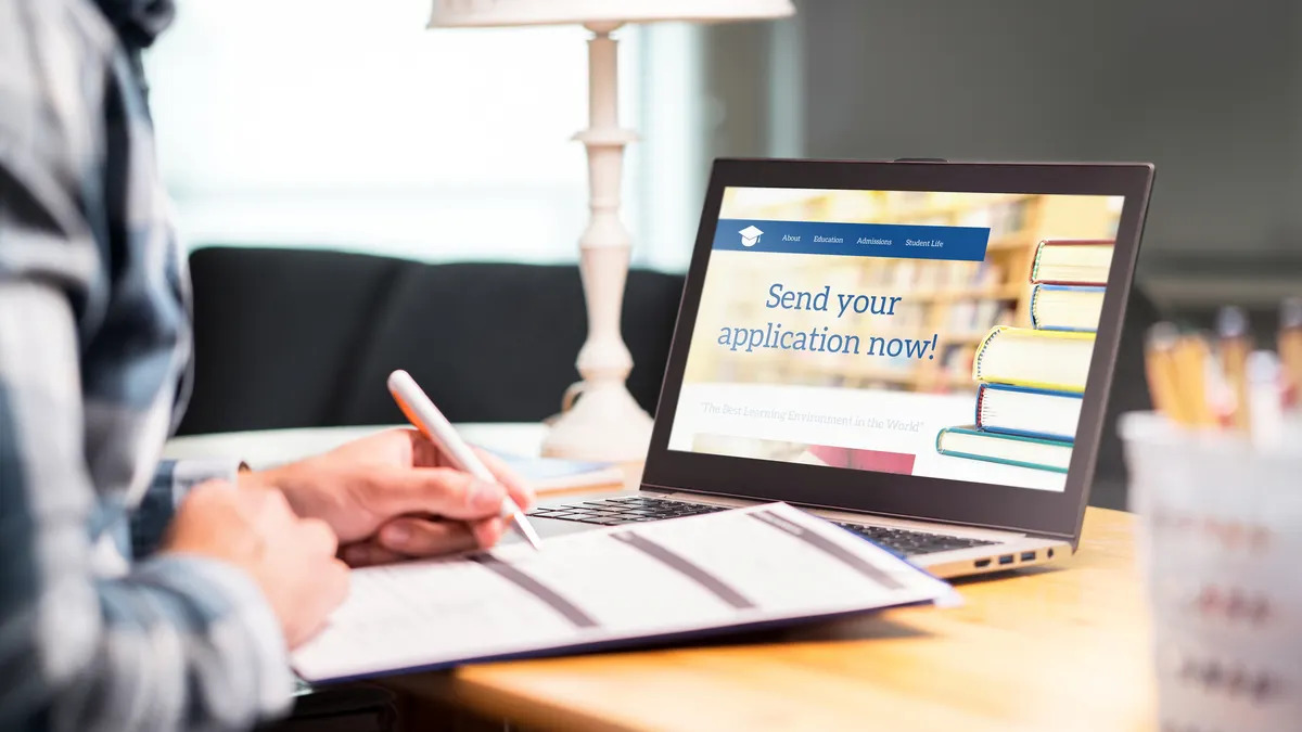 Applicant working on an application